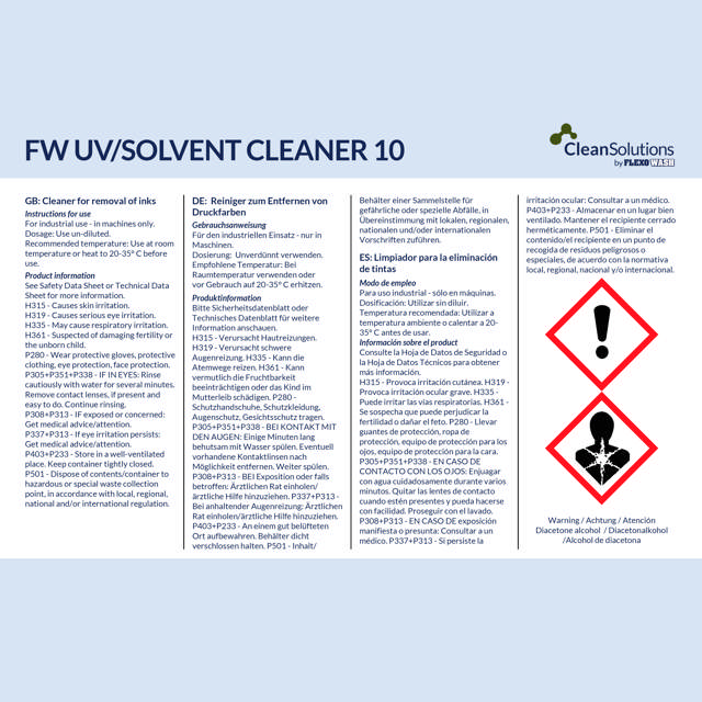 FW UV/Solvent Cleaner 10 (20kg can)