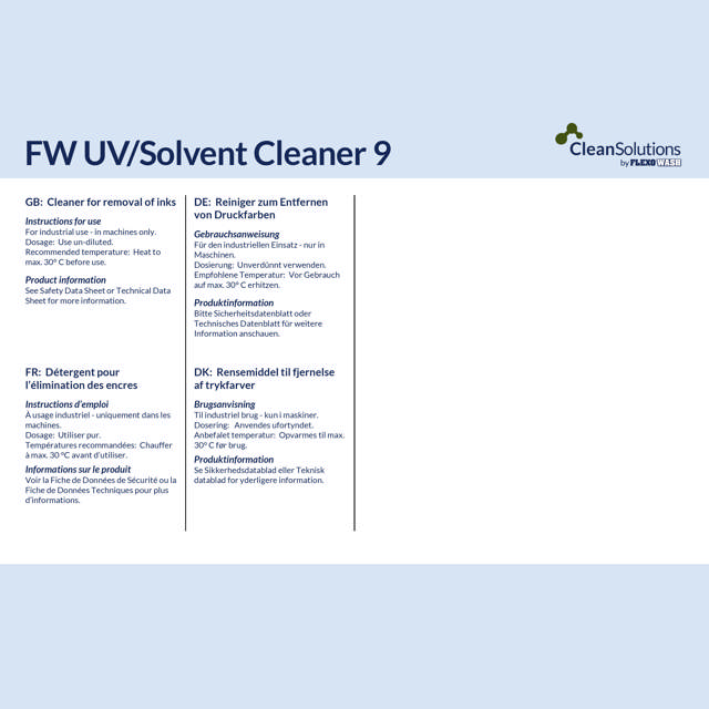 FW UV/Solvent Cleaner 9 (20kg can)