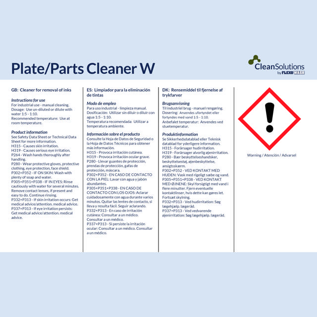 Plate/Parts Cleaner W (20kg can)