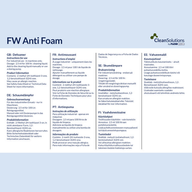 FW Anti Foam (20kg cans)