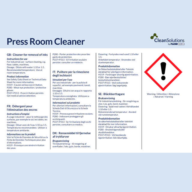 Press Room Cleaner (20kg can) 