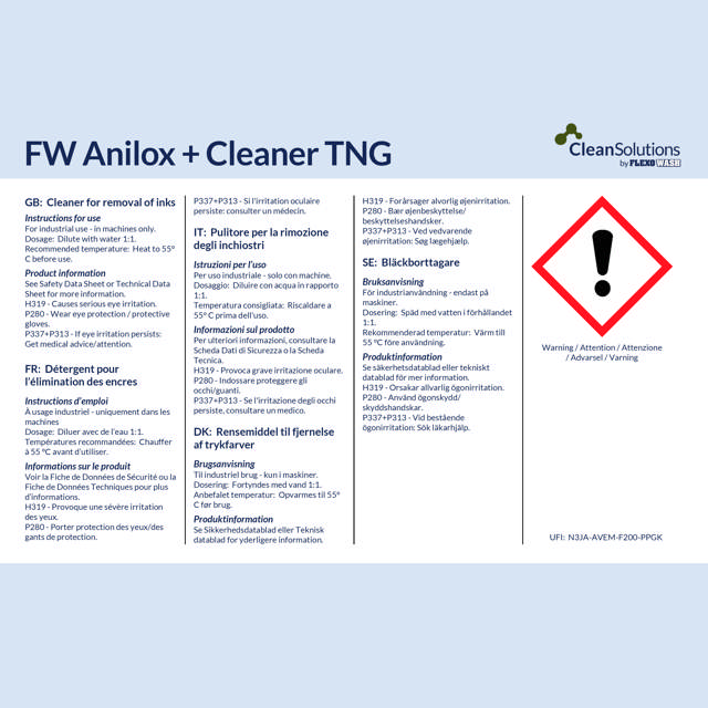 FW Anilox + Cleaner (200kg drum)
