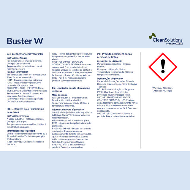 Buster W (Manual Cleaner for Aniloxes), 1.0 KG Jar