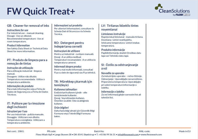 FW Quick Treat+ (20kg cans)