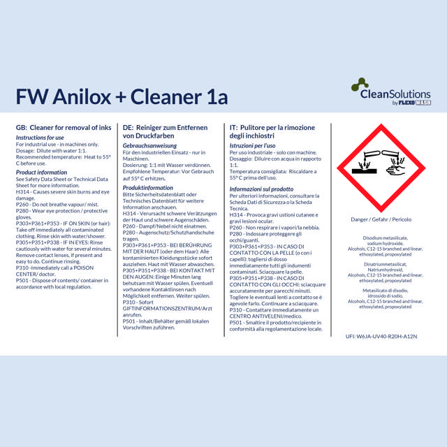 FW Anilox + Cleaner 1a (1000 Kg. IBC)